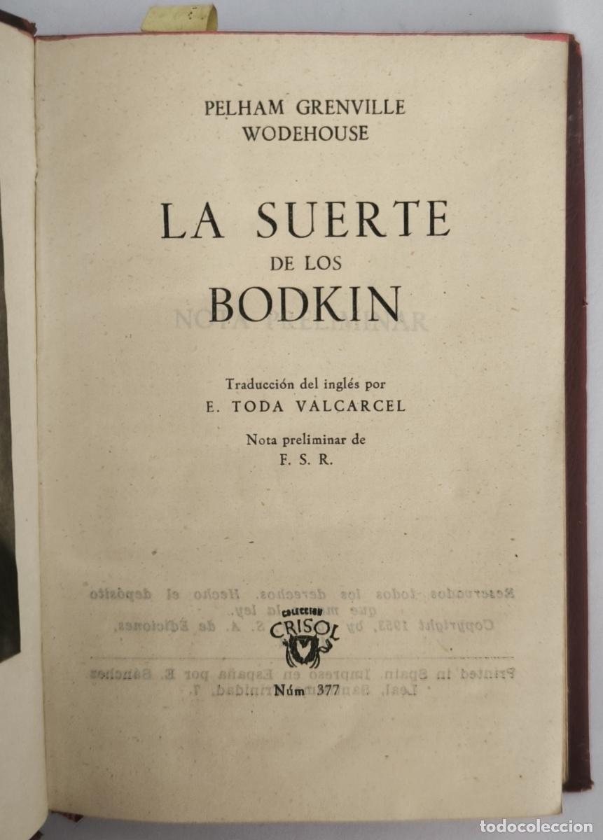 Libros: La suerte de los Bodkin - Pelham Grenville Wodehouse - Foto 2