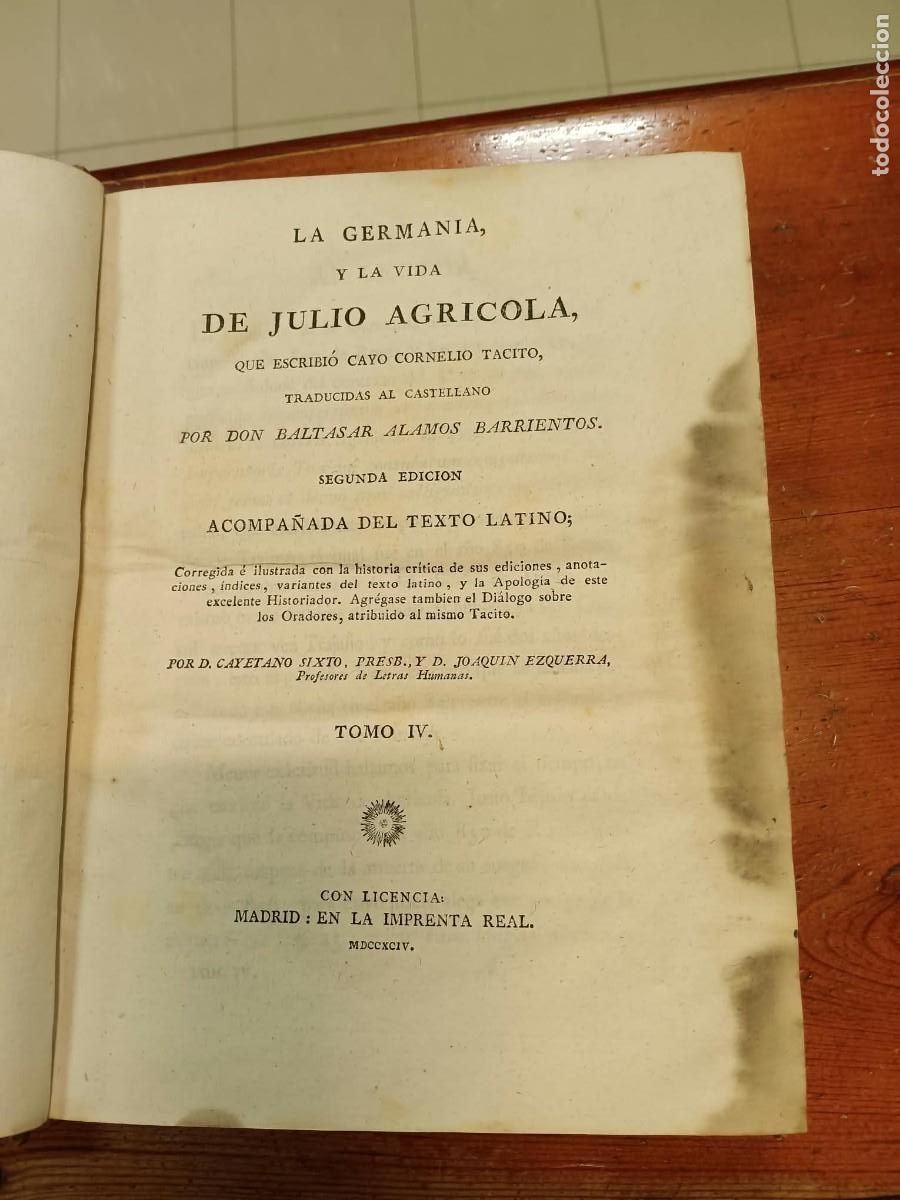 Libros: T&Aacute;CITO, CAYO CORNELIO - Las Obras de... 4 tomos - Foto 6