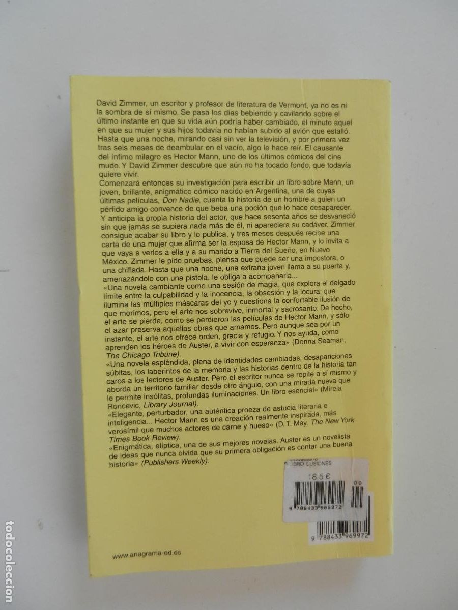 Libros: EL LIBRO DE LAS ILUSIONES - PAUL AUSTER - ANAGRAMA - 2008 - Foto 4