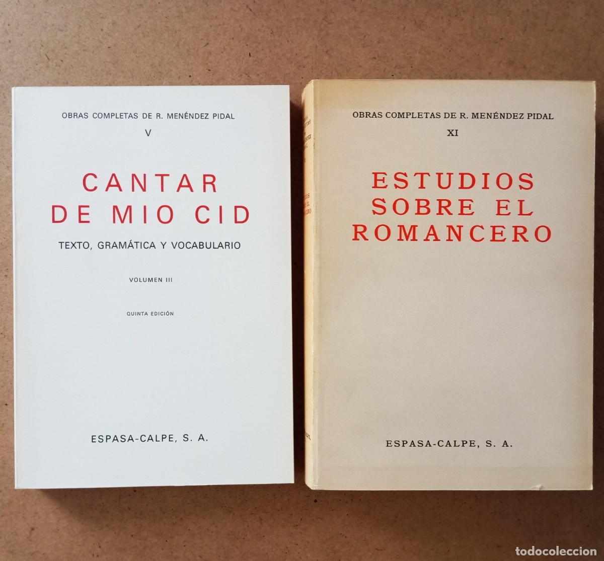 Libros: Lote 2 libros de Menendez Pidal: CANTAR DE MIO CID - ESTUDIOS SOBRE EL ROMANCERO