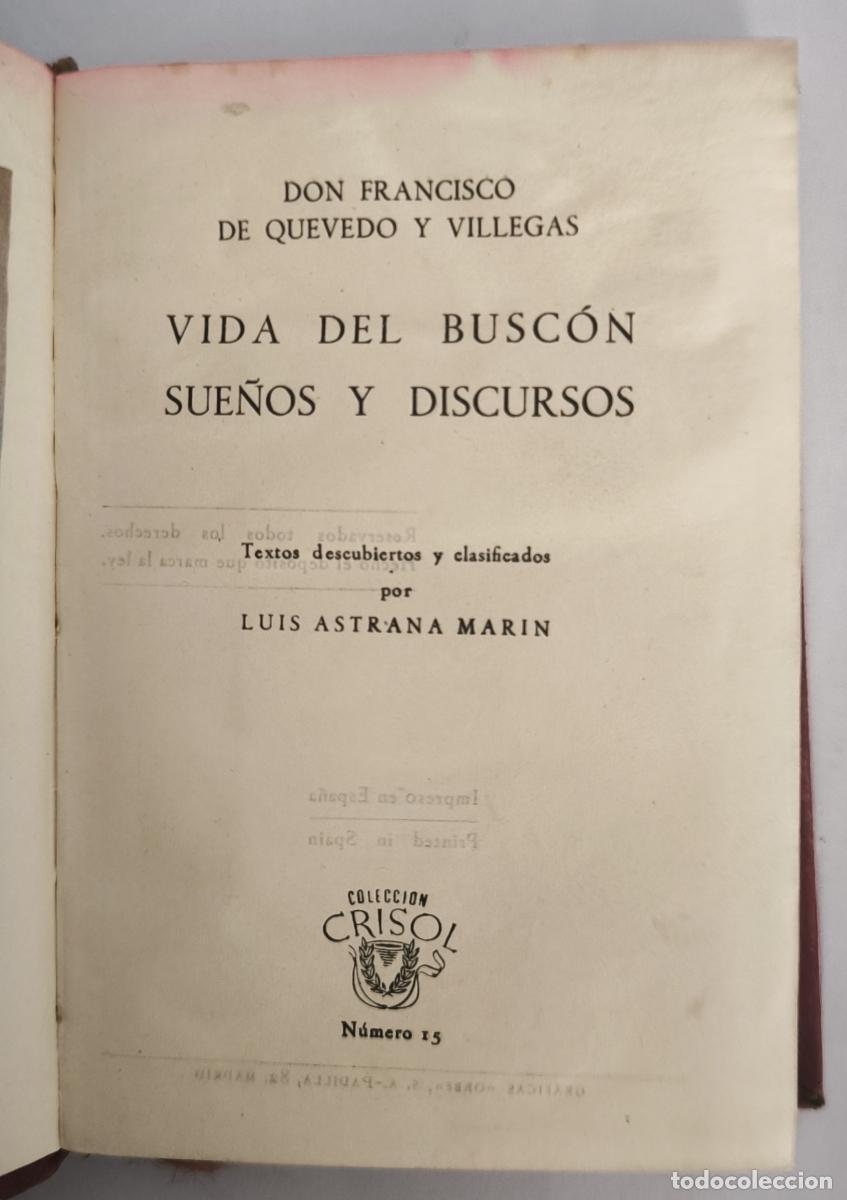 Libros: Vida del Busc&oacute;n - Sue&ntilde;os y discursos - Francisco de Quevedo y Villegas - Foto 1