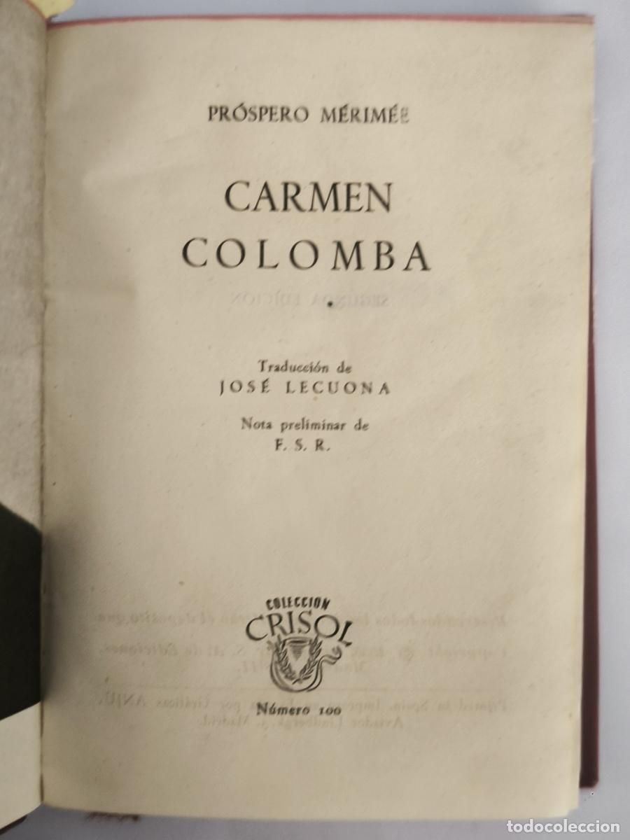 Libros: Carmen - Colomba - Pr&oacute;spero M&eacute;rim&eacute;e - Foto 2