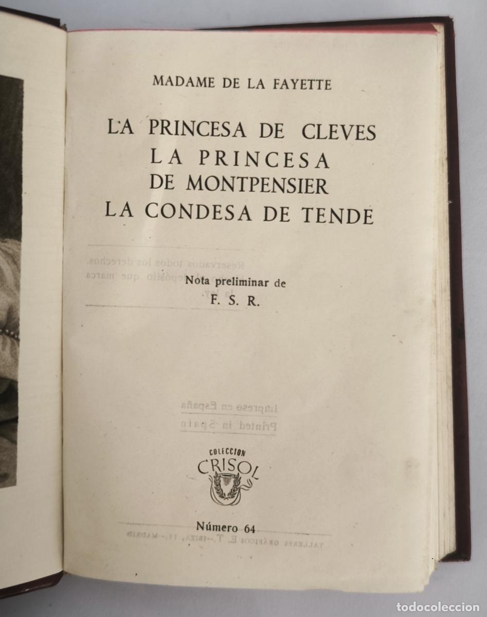 Libros: La Princesa de Cl&eacute;ves - La Princesa de Montpensier - La Condesa de Tende - Madame de La Fayette