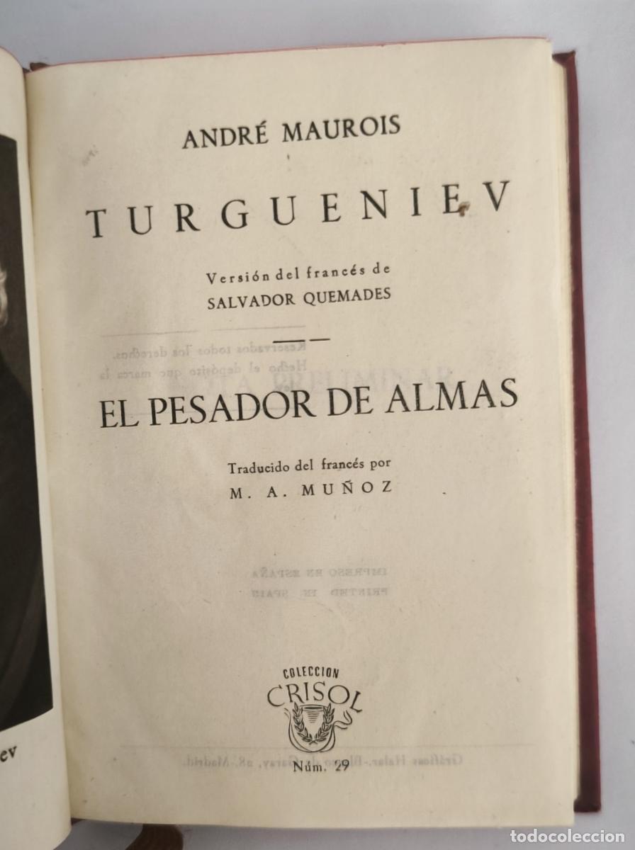 Libros: Turgueniev - El pesador de almas - Andr&eacute; Maurois