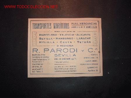 L&iacute;neas de navegaci&oacute;n: TARIFA DE TRANSPORTES MARITIMOS R. PARODI Y Cia - Foto 1