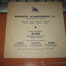 Líneas de navegación: ROMUALDO ALVARGONZALEZ GIJON DISTANCIAS ENTRE PUERTOS . Lote 11679789