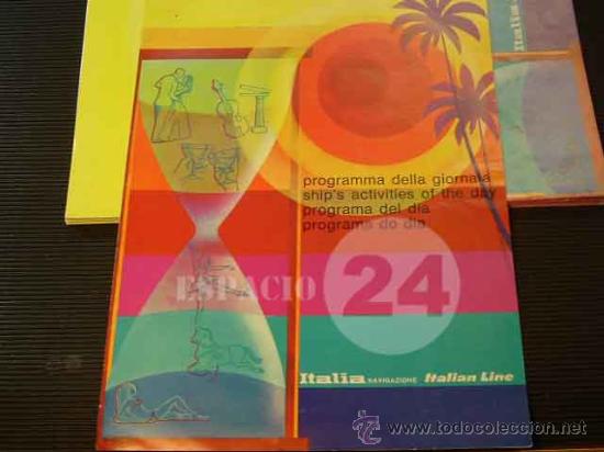 L&iacute;neas de navegaci&oacute;n: Programa Del Dia 24 Agosto 1976 Del Barco Cristoforo Colombo. - Foto 1