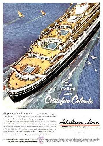 L&iacute;neas de navegaci&oacute;n: Programa Del Dia 29 Agosto 1976 Del Barco Cristoforo Colombo. - Foto 2