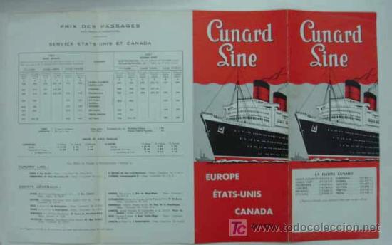 L&iacute;neas de navegaci&oacute;n: CUNARD LINE. LA FLOTTE CUNARD. 1957. - Foto 3