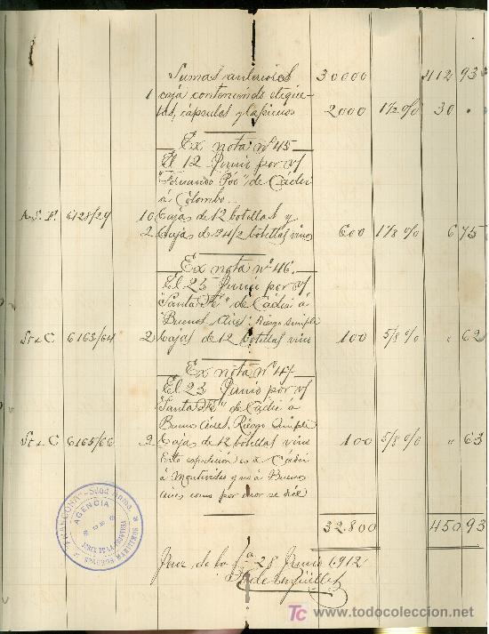 L&iacute;neas de navegaci&oacute;n: SEGUROS FRANCONA. COMPA&Ntilde;IA ANONIMA DE SEGUROS, REASEGUROS Y COASEGUROS. 1912. - Foto 8