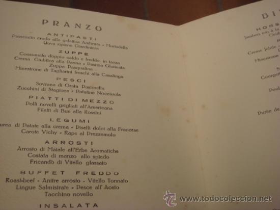 L&iacute;neas de navegaci&oacute;n: CARTA DE RESTAURANTE . PIROSCAFO &rdquo;DILIO&rdquo;-1932 - Foto 2