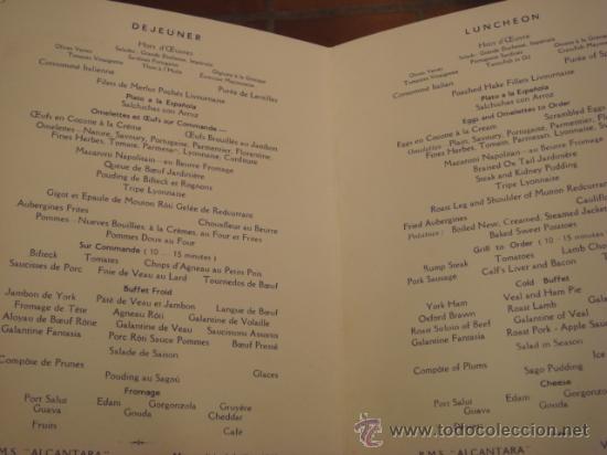 L&iacute;neas de navegaci&oacute;n: CARTA DE RESTAURANTE .-ROYAL MAIL LINES - Foto 2