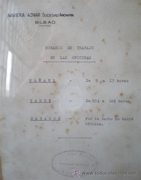 L&iacute;neas de navegaci&oacute;n: HORARIO DE TRABAJO .. NAVIERA AZNAR - Foto 2
