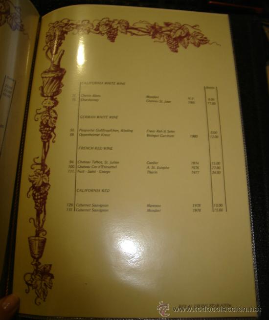 L&iacute;neas de navegaci&oacute;n: LISTA DE VINOS. ROYAL VIKING LINE. 1983 - Foto 3