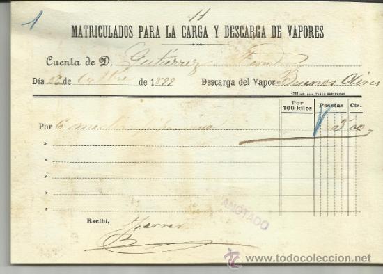 L&iacute;neas de navegaci&oacute;n: CARGA Y DESCARGA DE VAPORES. BARCELONA. 1899 - Foto 1