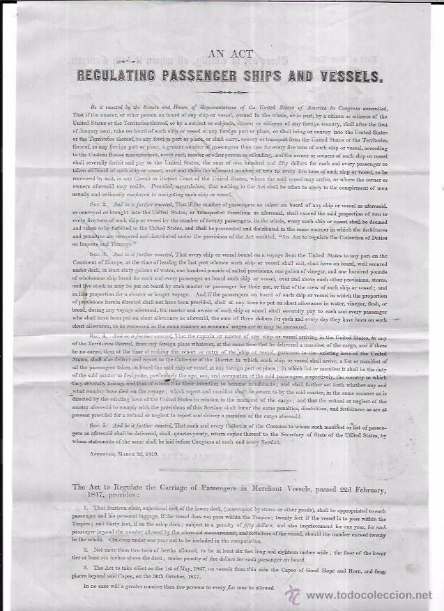 L&iacute;neas de navegaci&oacute;n: DOCUMENTO DE EMBARQUE DE NUEVA YORK A CADIZ. 1835. - Foto 2