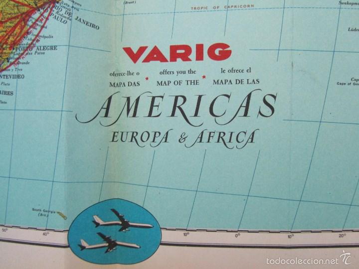 2 Mapas Dobles Varig Lineas Aereas Mapa Mundi Y Kaufen Alte Schiffsfahrplane Und Seekarten In Todocoleccion