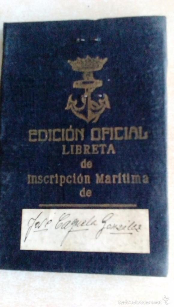 L&iacute;neas de navegaci&oacute;n: LIBRETA DE INSCRIPCI&Oacute;N MAR&Iacute;TIMA DEL 5 DE MARZO DE 1948 - Foto 1
