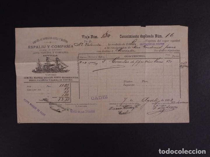 L&iacute;neas de navegaci&oacute;n: CIA DE NAVEGACI&Oacute;N ESPALIU Y COMPA&Ntilde;&Iacute;A 1892 - Foto 1