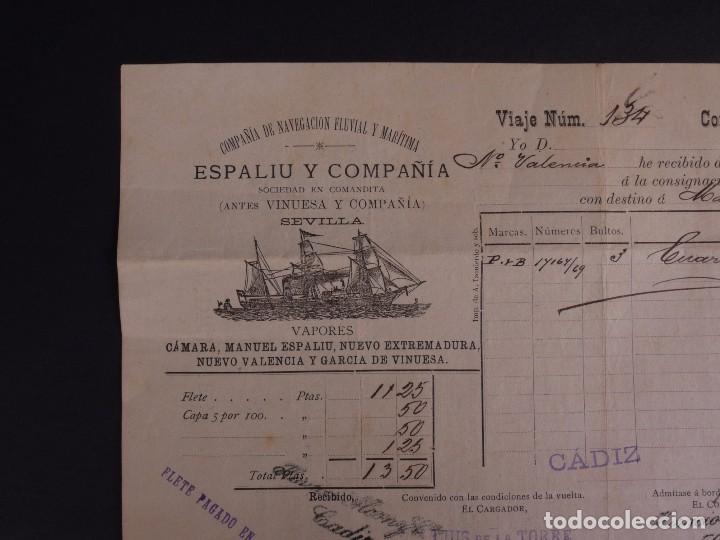 L&iacute;neas de navegaci&oacute;n: CIA DE NAVEGACI&Oacute;N ESPALIU Y COMPA&Ntilde;&Iacute;A 1892 - Foto 2