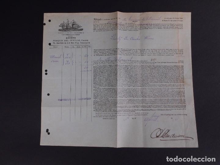 L&iacute;neas de navegaci&oacute;n: JOAQUIN DEL CUVILLO, CADIZ 1911 - Foto 1