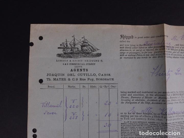 L&iacute;neas de navegaci&oacute;n: JOAQUIN DEL CUVILLO, CADIZ 1911 - Foto 2