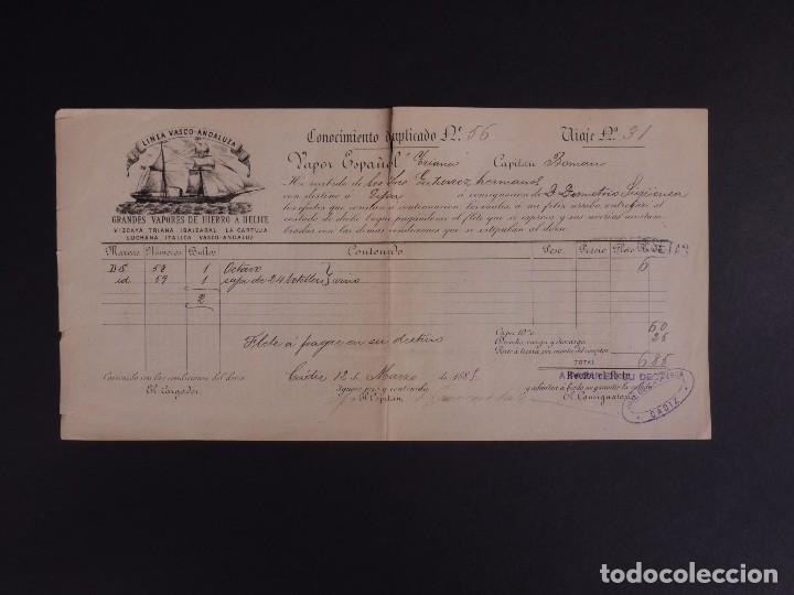 L&iacute;neas de navegaci&oacute;n: L&Iacute;NEA VASCO-ANDALUZA 1881 - Foto 1