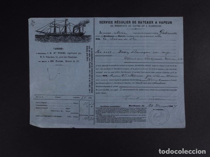 L&iacute;neas de navegaci&oacute;n: MM. HANTIER, MALLET ET CIA 1867 - Foto 1