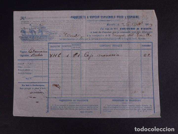 L&iacute;neas de navegaci&oacute;n: PAQUEBOTS A VAPEUR ESPAGNOLS 1869 - Foto 1