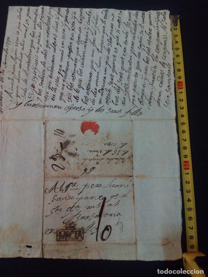 L&iacute;neas de navegaci&oacute;n: Documento, carta de 1790 de Barcelona - Foto 1