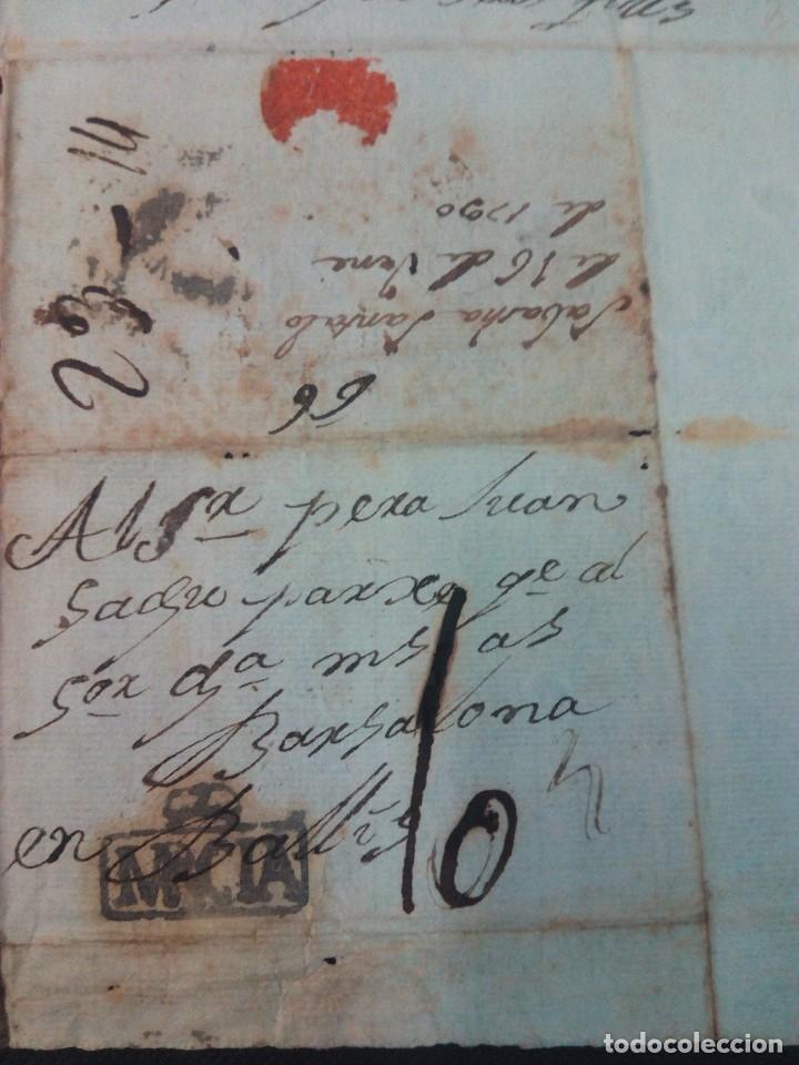 L&iacute;neas de navegaci&oacute;n: Documento, carta de 1790 de Barcelona - Foto 2