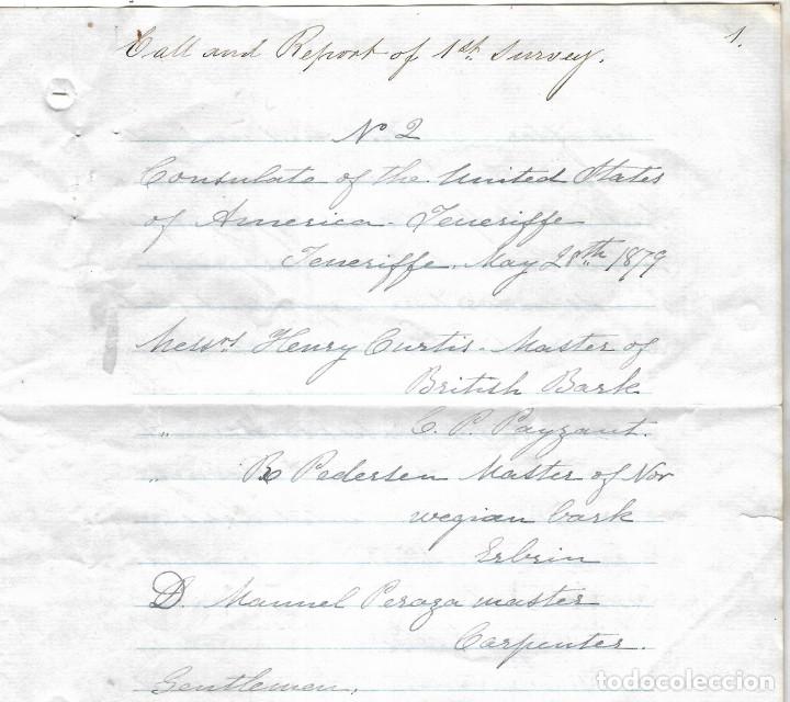 L&iacute;neas de navegaci&oacute;n: CONSULADO DE EEUU  EN TENERIFE. SS COOPER. LEER. 1879 - Foto 6