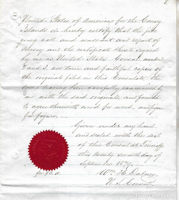 L&iacute;neas de navegaci&oacute;n: CONSULADO DE EEUU  EN TENERIFE. SS COOPER. LEER. 1879 - Foto 14