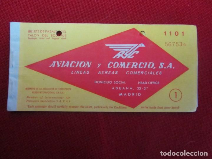 L&iacute;neas de navegaci&oacute;n: BILLETE DE PASAJE AVIACI&Oacute;N Y COMERCIO 1954 - Foto 1