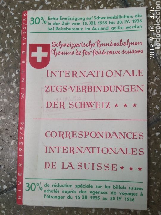 L&iacute;neas de navegaci&oacute;n: 1936 suisse chemins de fer - Foto 1