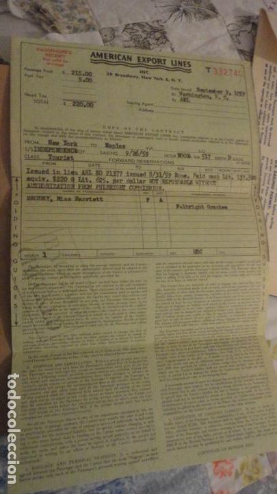 L&iacute;neas de navegaci&oacute;n: AMERICAN EXPORT LINES.INDEPENDENCE.PASSAGE CONTRACT FOLDER.NEW YORK-NAPLES.1959 - Foto 5