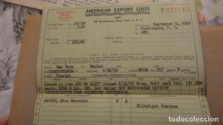 L&iacute;neas de navegaci&oacute;n: AMERICAN EXPORT LINES.INDEPENDENCE.PASSAGE CONTRACT FOLDER.NEW YORK-NAPLES.1959 - Foto 6