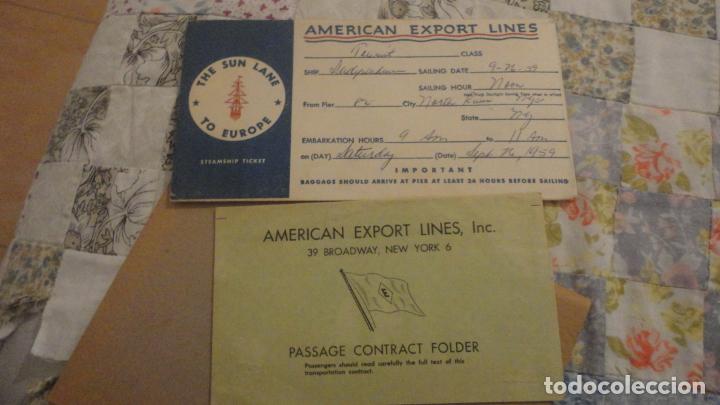 L&iacute;neas de navegaci&oacute;n: AMERICAN EXPORT LINES.INDEPENDENCE.PASSAGE CONTRACT FOLDER.NEW YORK-NAPLES.1959 - Foto 1