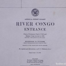 Linhas de navegação: AFRICA-WEST COAST. RIVER CONGO ENTRANCE. CARTA NAUTICA 1935. Lote 191001362