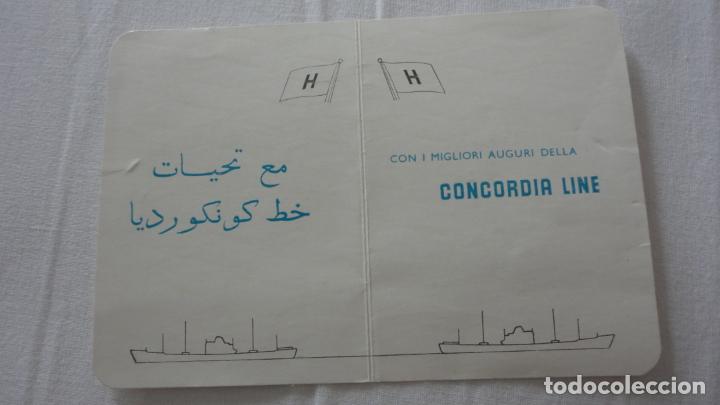 L&iacute;neas de navegaci&oacute;n: ANTIGUA TARJETA.CORCORDIA LINE.BARCO. - Foto 2