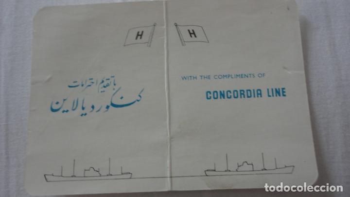 L&iacute;neas de navegaci&oacute;n: ANTIGUA TARJETA.CORCORDIA LINE.BARCO. - Foto 1