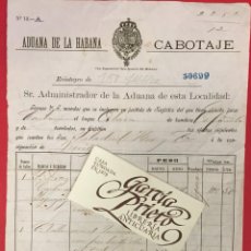 Líneas de navegación: FACTURA ADUANA DE LA HABANA CABOTAJE, NAVIO OLAVA 1896, CARTA SOBRE VELAZQUEZ