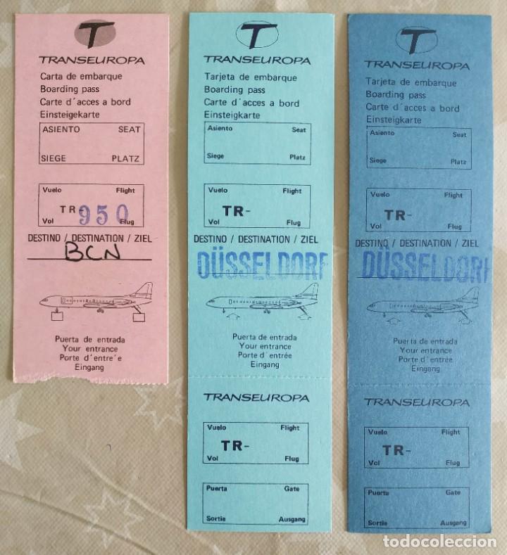 L&iacute;neas de navegaci&oacute;n: Tarjetas de embarque de compa&ntilde;&iacute;a a&eacute;rea Transeuropa - Foto 1