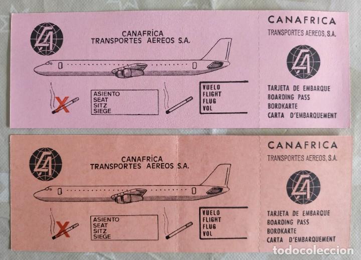 L&iacute;neas de navegaci&oacute;n: Tarjetas de embarque de compa&ntilde;&iacute;a a&eacute;rea Can&aacute;frica - Foto 1