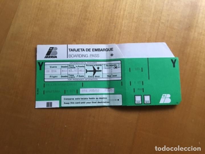 L&iacute;neas de navegaci&oacute;n: Tarjeta embarque Iberia a&ntilde;os 80 - Foto 1