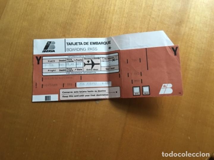 L&iacute;neas de navegaci&oacute;n: Tarjeta embarque Iberia a&ntilde;os 80 - Foto 1