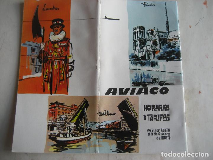 L&iacute;neas de navegaci&oacute;n: Aviaco. Horarios y Tarifas. 1966-1967. - Foto 2