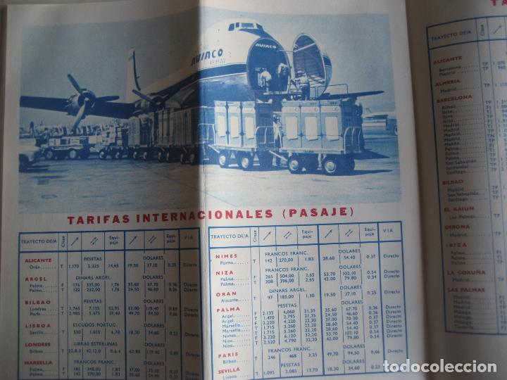 L&iacute;neas de navegaci&oacute;n: Aviaco. Horarios y Tarifas. 1966-1967. - Foto 8