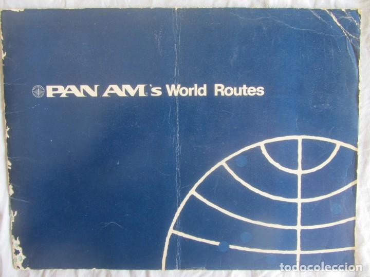 L&iacute;neas de navegaci&oacute;n: PAN AMS WORLD ROUTES. MAPA DE RUTAS. 1972 - Foto 1