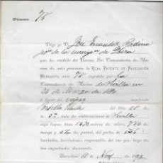 Líneas de navegación: BARCELONA,- REAL PATENTE DE NAVEGACION.- AÑO 1893, VER FOTO